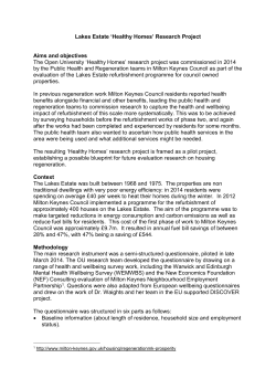 Lakes Estate `Healthy Homes` Research Project