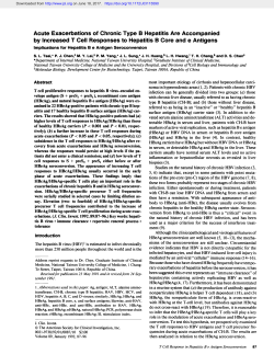 Acute Exacerbations of Chronic Type B Hepatitis Are Accompanied