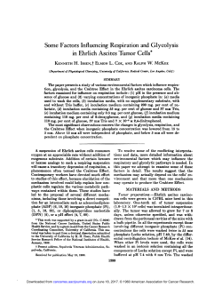 Some Factors Influencing Respiration and