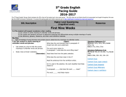5th Grade English Pacing Guide 2016-2017