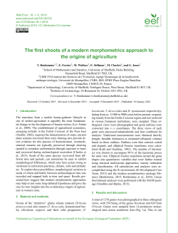The first shoots of a modern morphometrics approach to