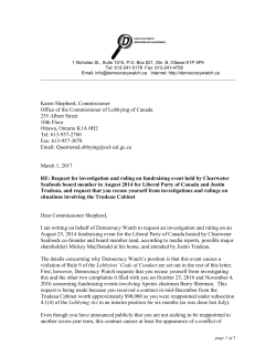 letter - Democracy Watch