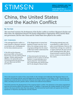 China, the United States and the Kachin Conflict