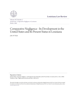 Comparative Negligence - Its Development in the United States and