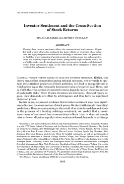 Investor Sentiment and the Cross-Section of Stock