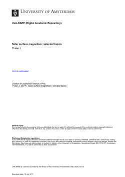 Solar surface magnetism: selected topics Thaler, I.