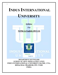 Syllabus for M.Phil. (English) - Indus International University