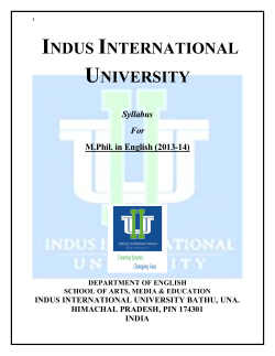 Syllabus for M.Phil. (English) - Indus International University