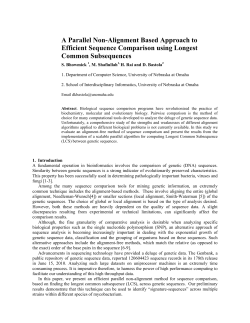 A Parallel Non-Alignment Based Approach to Efficient Sequence