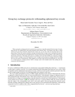 Group key exchange protocols withstanding ephemeral
