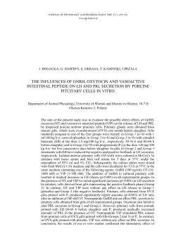 the influences of gnrh, oxytocin and vasoactive intestinal peptide on