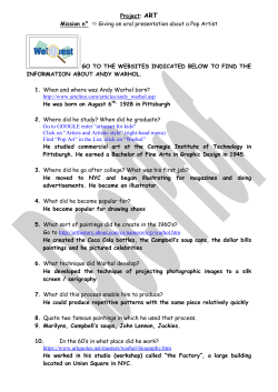 Project: ART Mission n&deg; Giving an oral presentation about a Pop