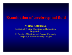 Examination of cerebrospinal fluid