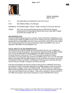 One-Time and Annual Monitoring Fees for Multi