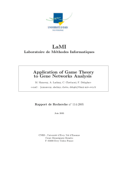 Application of Game Theory to Gene Networks Analysis