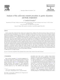 Analysis of the cold-water restraint procedure in gastric