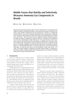 Mobile Sensor that Quickly and Selectively Measures Ammonia Gas