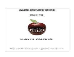 SCHOOLWIDE COMPONENT: EVALUATION ESEA §1114(b)(2)(B)(iii)