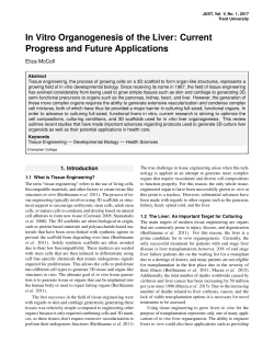 In Vitro Organogenesis of the Liver: Current