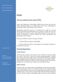 DVRs &ndash; Differential Voting Rights