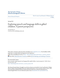Exploring speech and language skills in gifted children: A parent