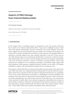Aspects of DNA Damage from Internal Radionuclides