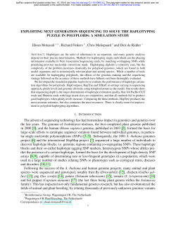 Exploiting Next Generation Sequencing to solve the