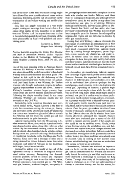 Angela Lakwete. Inventing the Cotton Gin: Machine and Myth in