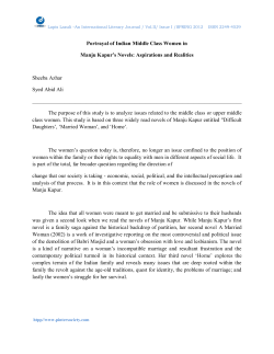 Portrayal of Indian Middle Class Women in Manju Kapur`s Novels