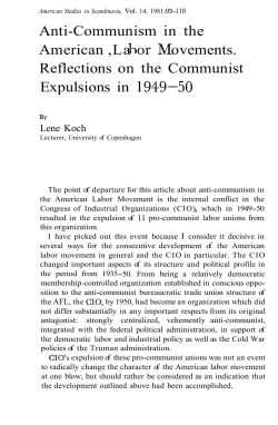 Anti-Communism in the American ,La ovements. Reflections on the