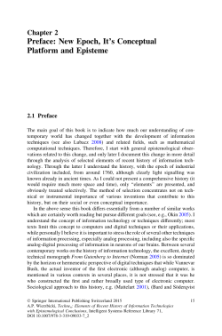 Preface: New Epoch, It`s Conceptual Platform and Episteme