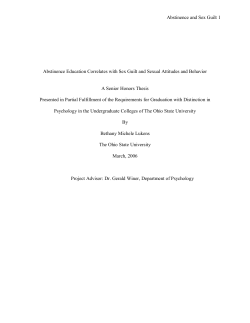 Abstinence and Sex Guilt 1 Abstinence Education Correlates with
