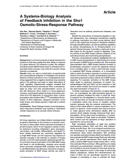 A Systems-Biology Analysis of Feedback Inhibition in the Sho1