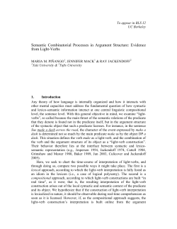 Semantic Combinatorial Processes in Argument Structure