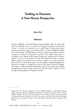 Trading in Humans: A New Haven Perspective Abstract