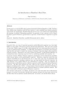Introduction to the Ricci flow - Mathematics and Statistics