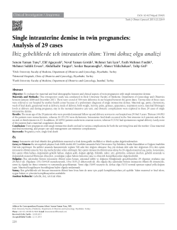 Single intrauterine demise in twin pregnancies: Analysis of 29 cases