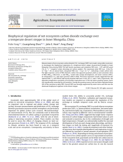 37. Biophysical regulation of net ecosystem carbon dioxide