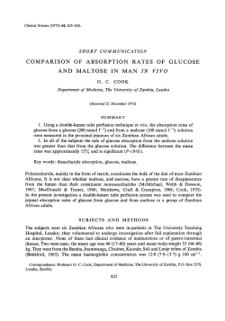 Comparison of Absorption Rates of Glucose and Maltose in Man in