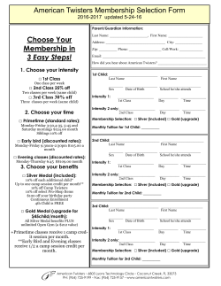 American Twisters Membership Selection Form Choose Your