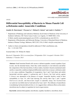 Differential Susceptibility of Bacteria to Mouse Paneth Cell