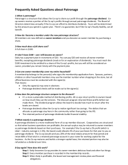 Frequently Asked Questions about Patronage - Daily Groceries Co-op