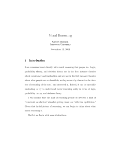 Moral Reasoning - Princeton University
