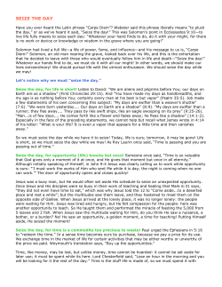 seize the day - A Site for the Lord