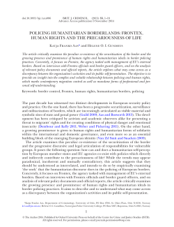 policing humanitarian borderlands: frontex, human rights and the