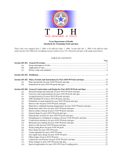 Texas Department of Health Standards for Swimming Pools and
