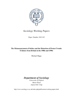 Mismeasuring strikes - Department of Sociology