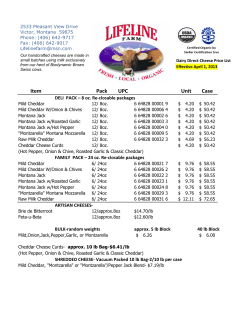 Dairy Direct Cheese Price List
