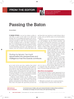 Passing the Baton - IEEE Computer Society