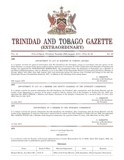 Gazette No. 90, Vol. 54, 25th August, 2015